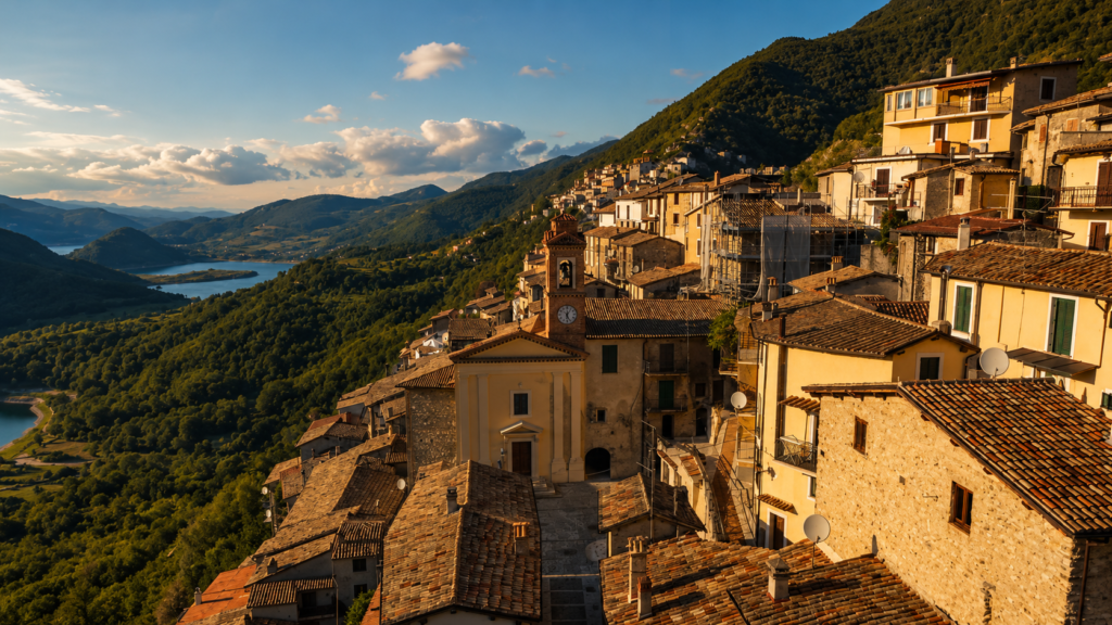 Paganico Sabino borgo panoramico sul Lago del Turano