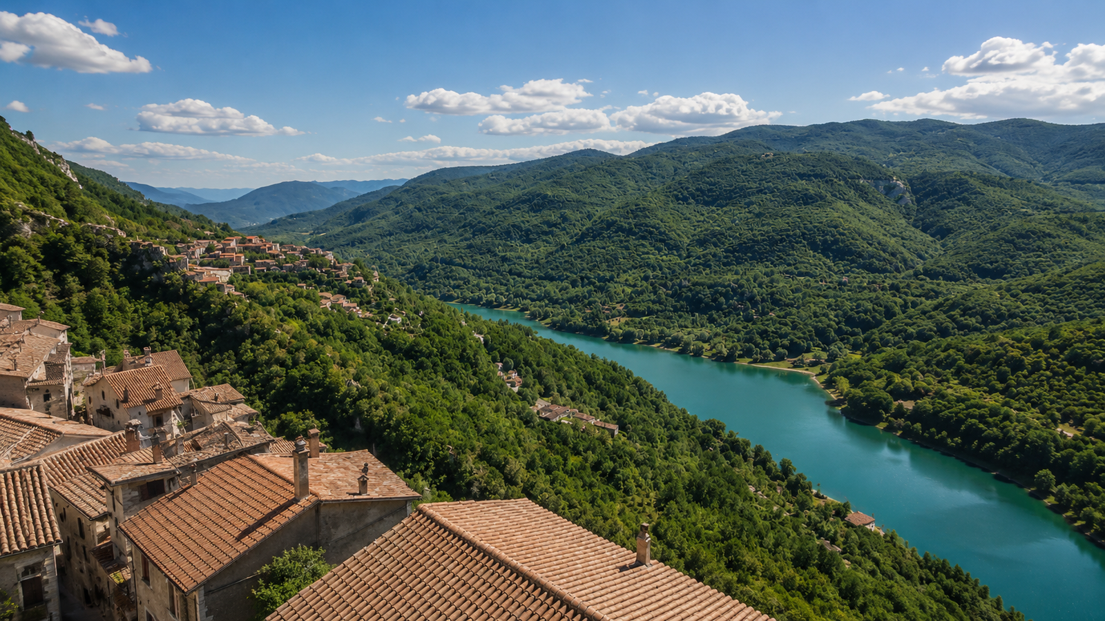 Belvedere di Ascrea con vista sulla Valle del Turano