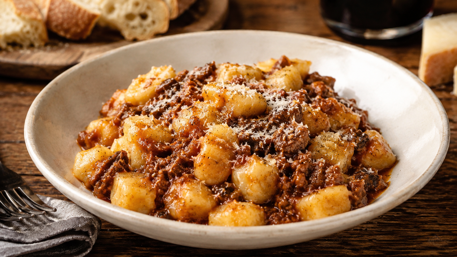 Gnocchi al sugo di castrato e pecorino
