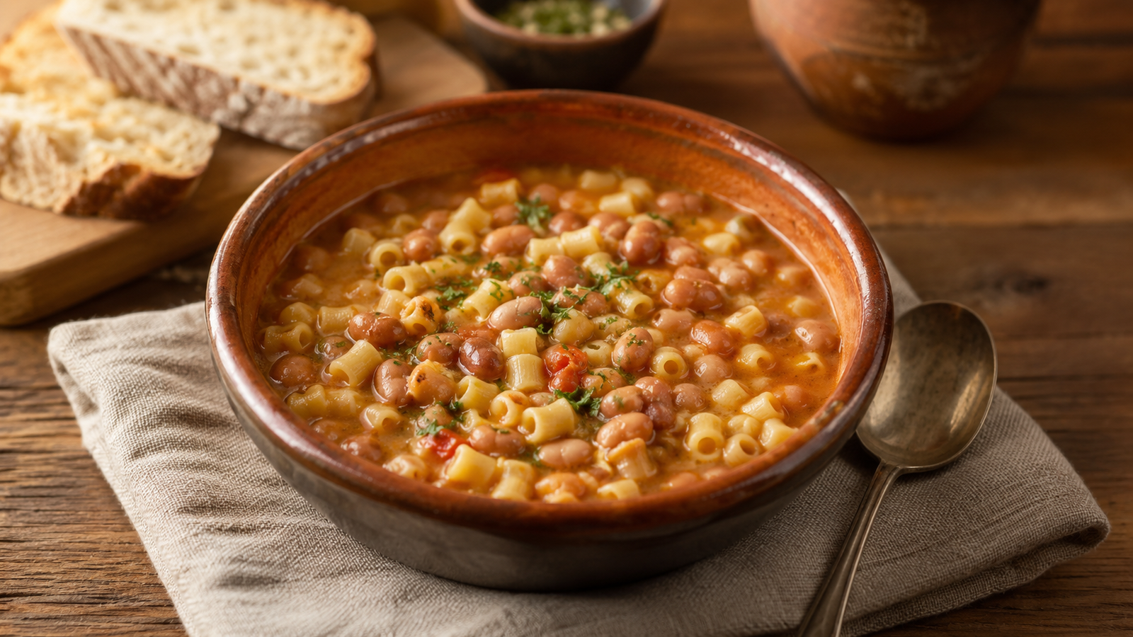 Pasta e fagioli con Fagiolo a Pisello del Lago del Turano
