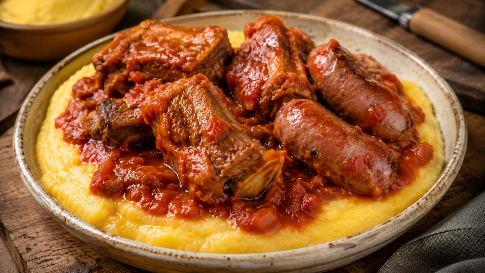 Polenta con salsiccia della tradizione di Cottanello