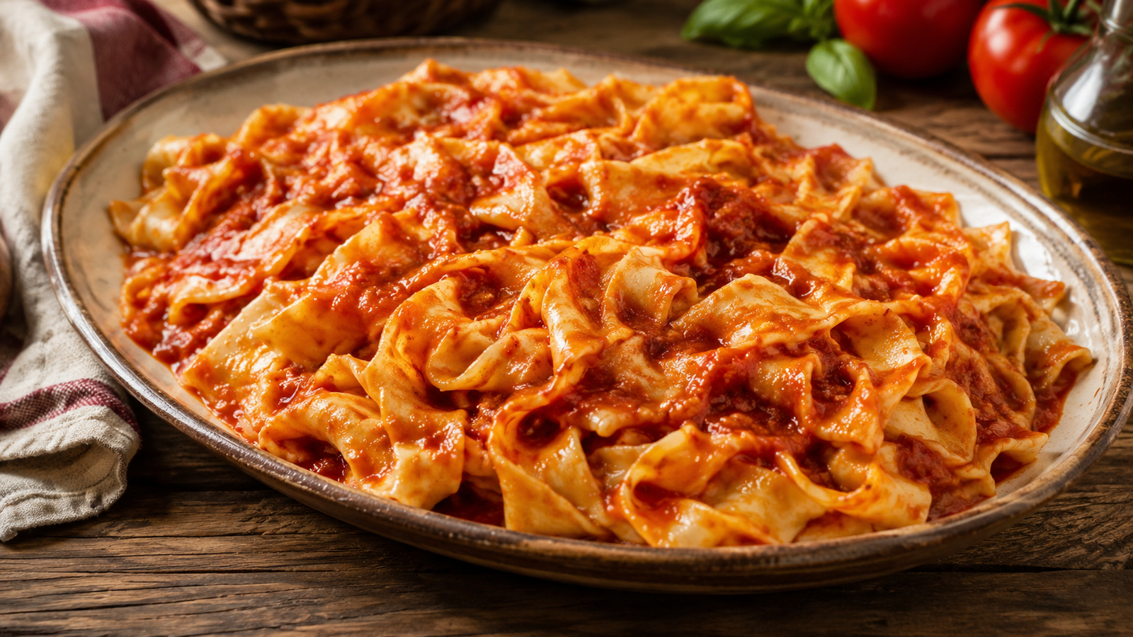 Stracciose nerolesi con sugo di pomodoro