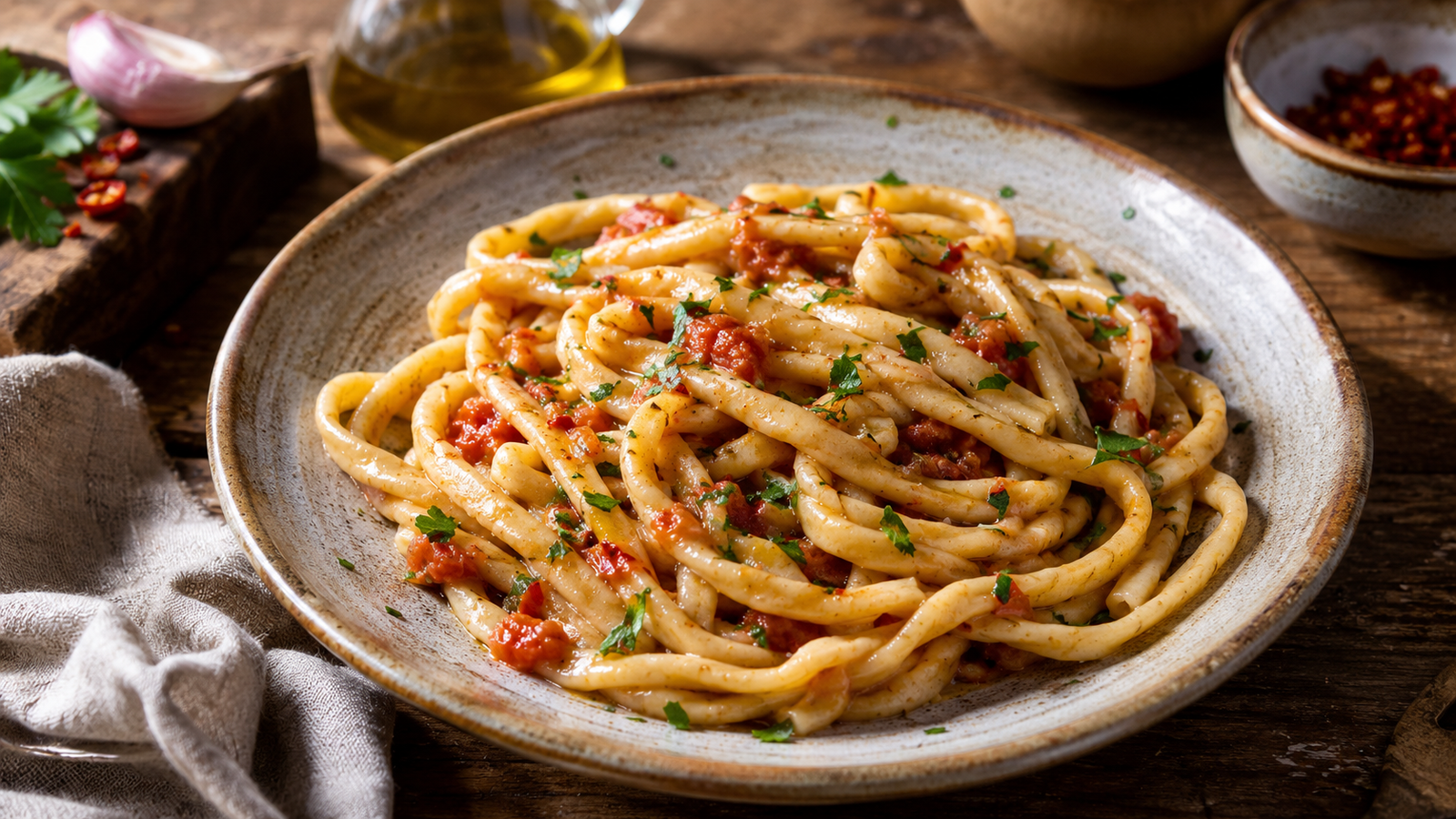 Strigliozzi from Castel di Tora, handmade pasta from the local tradition