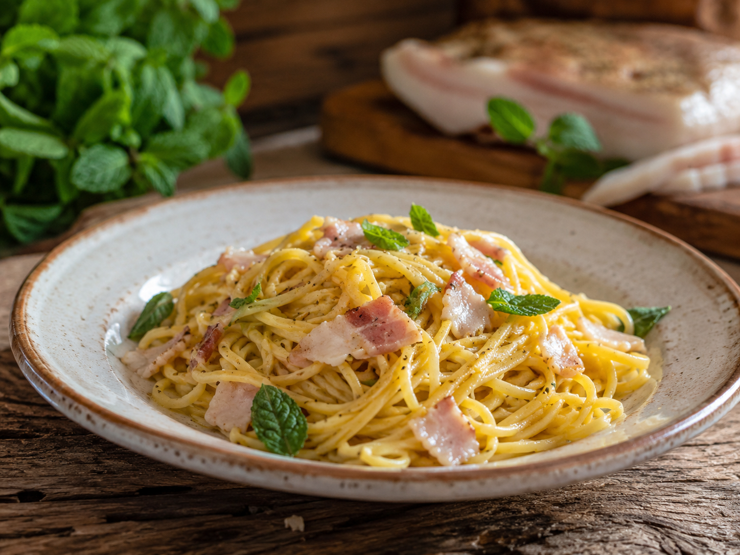 Tagliolini al lardo e mentuccia di Magliano Sabina