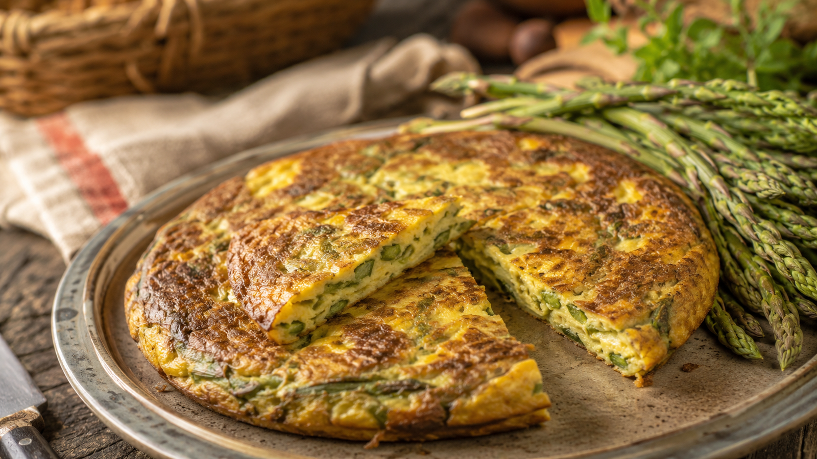 Frittata con asparagi selvatici, sapore tradizionale di Percile