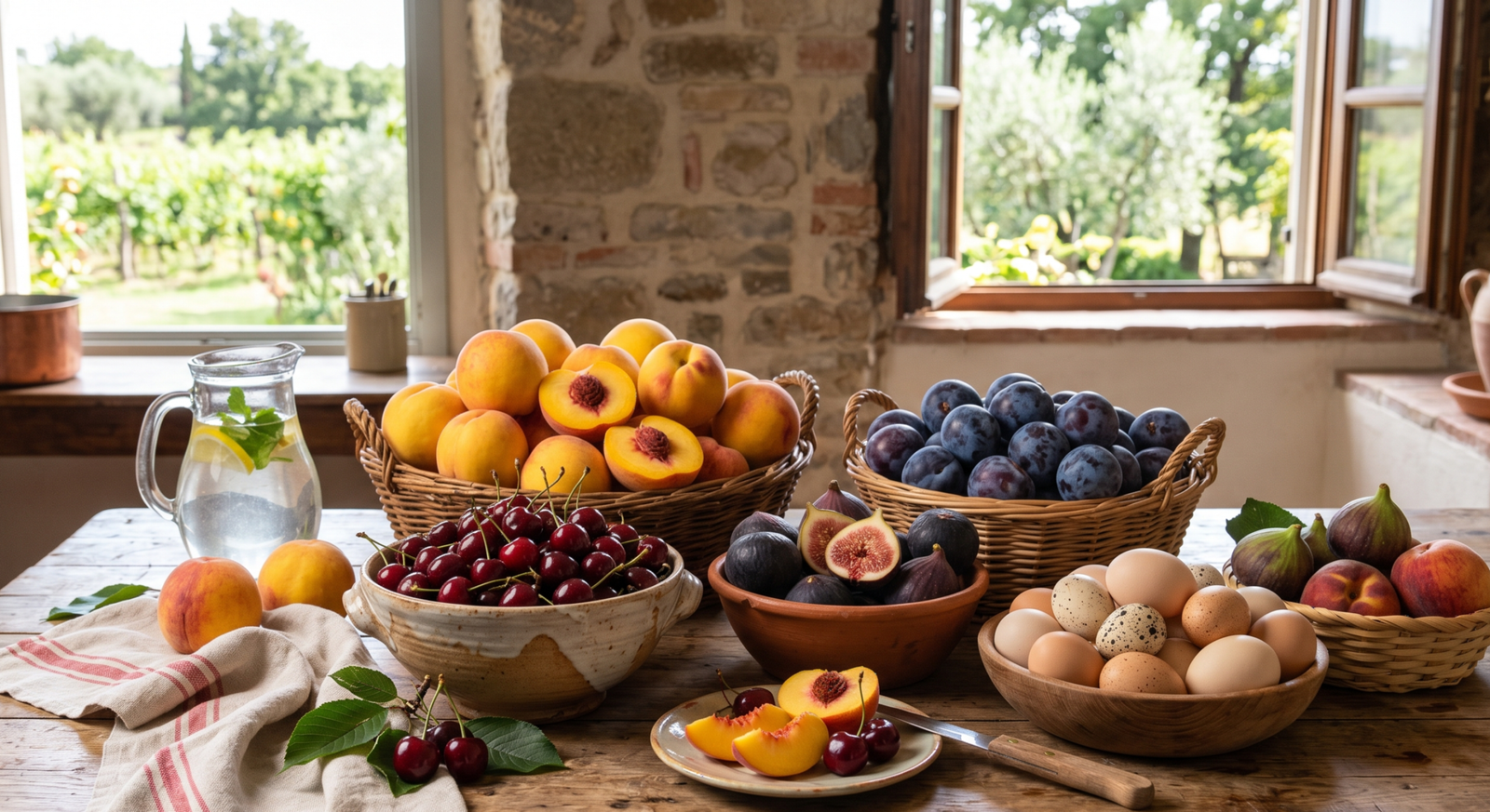 Frutta fresca e prodotti semplici di stagione in Sabina
