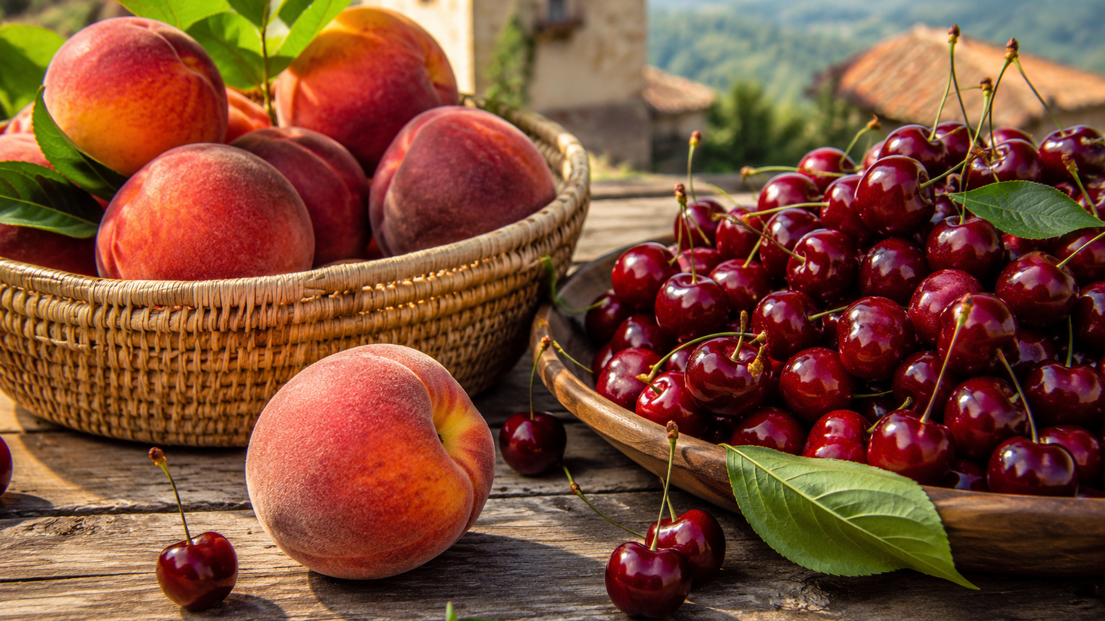 Pesche e ciliegie, frutta locale legata alla tradizione agricola di Moricone