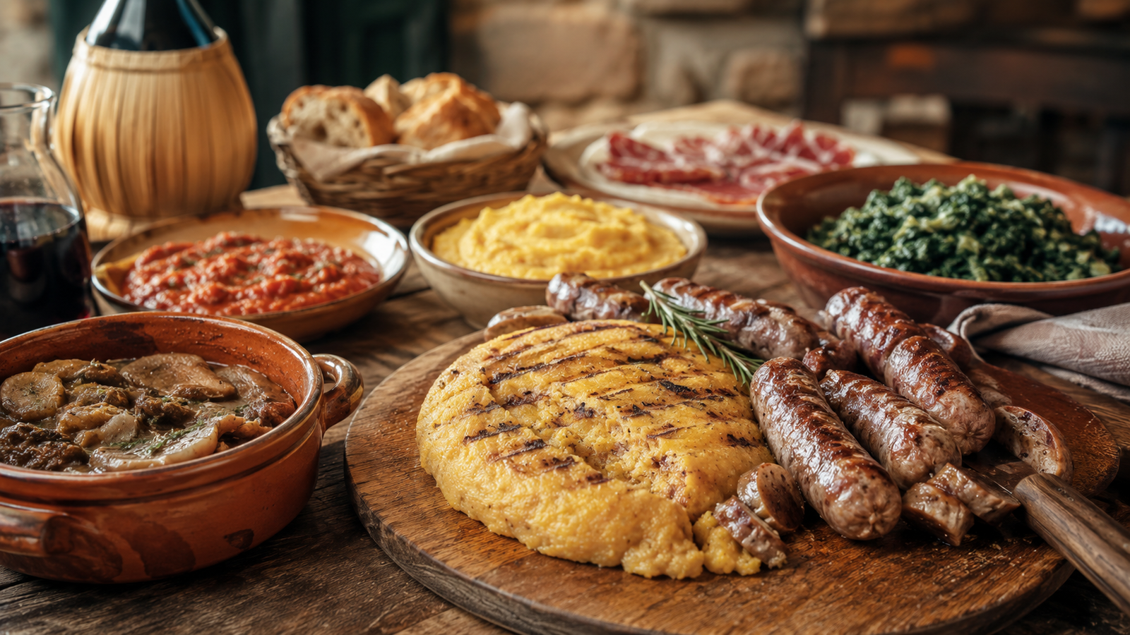 Polenta, salsicce e piatti contadini della tradizione sabina