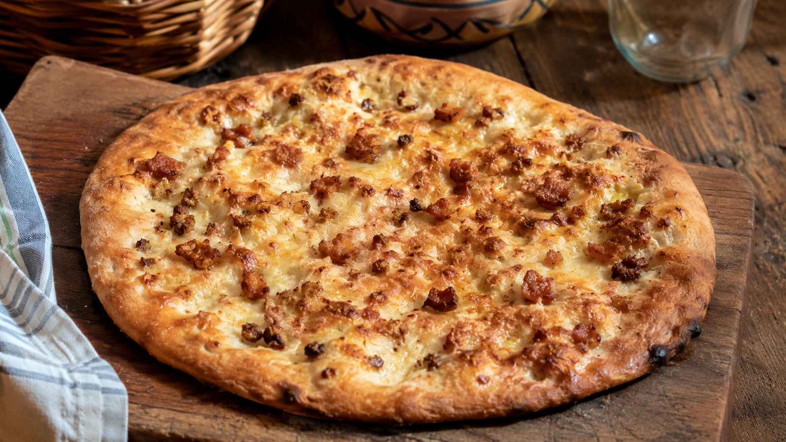 Pizza con gli sfrizzoli, preparazione rustica della tradizione di Montorio Romano