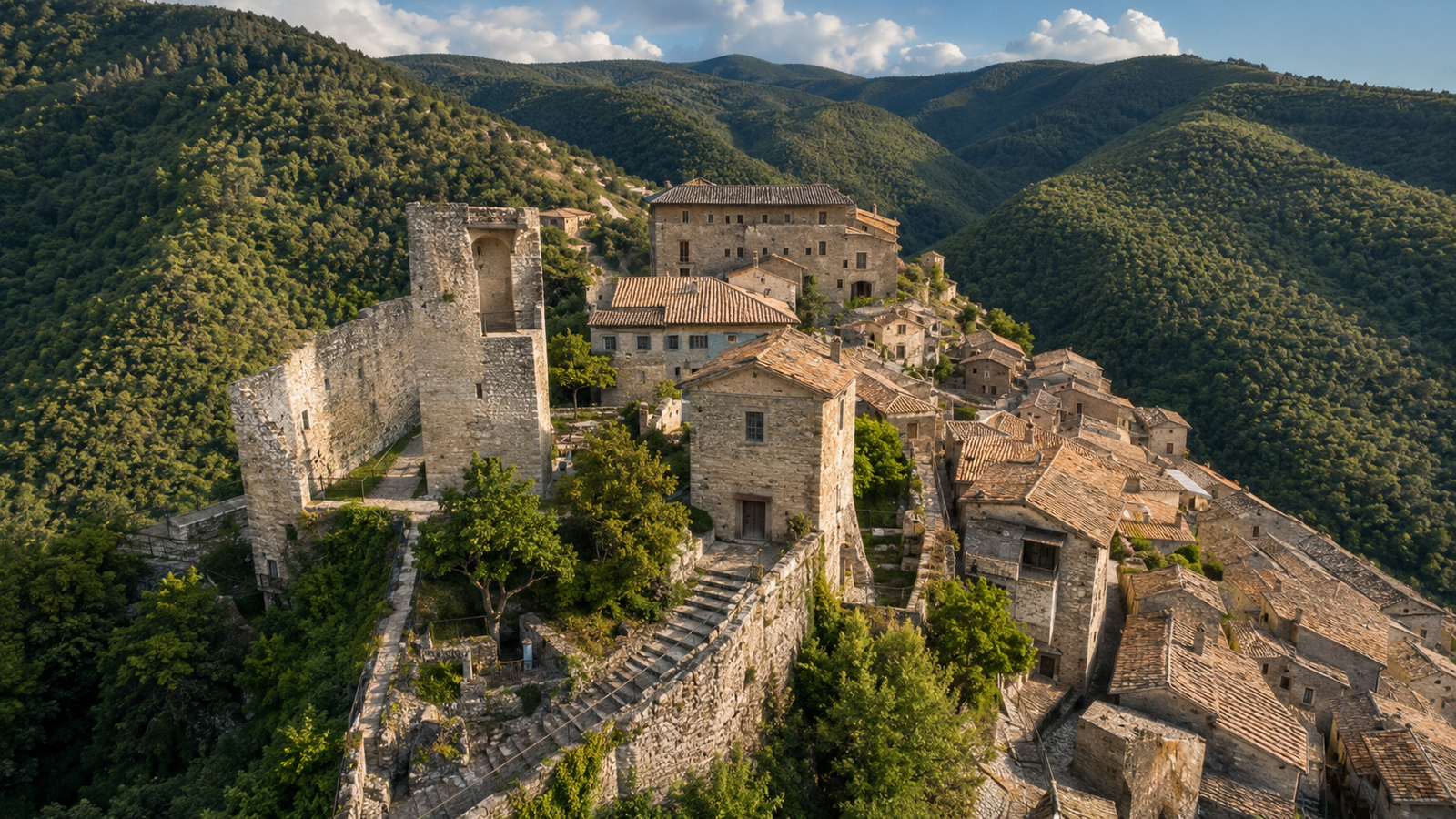 Medieval village of Roccantica and Tower of Nicholas II
