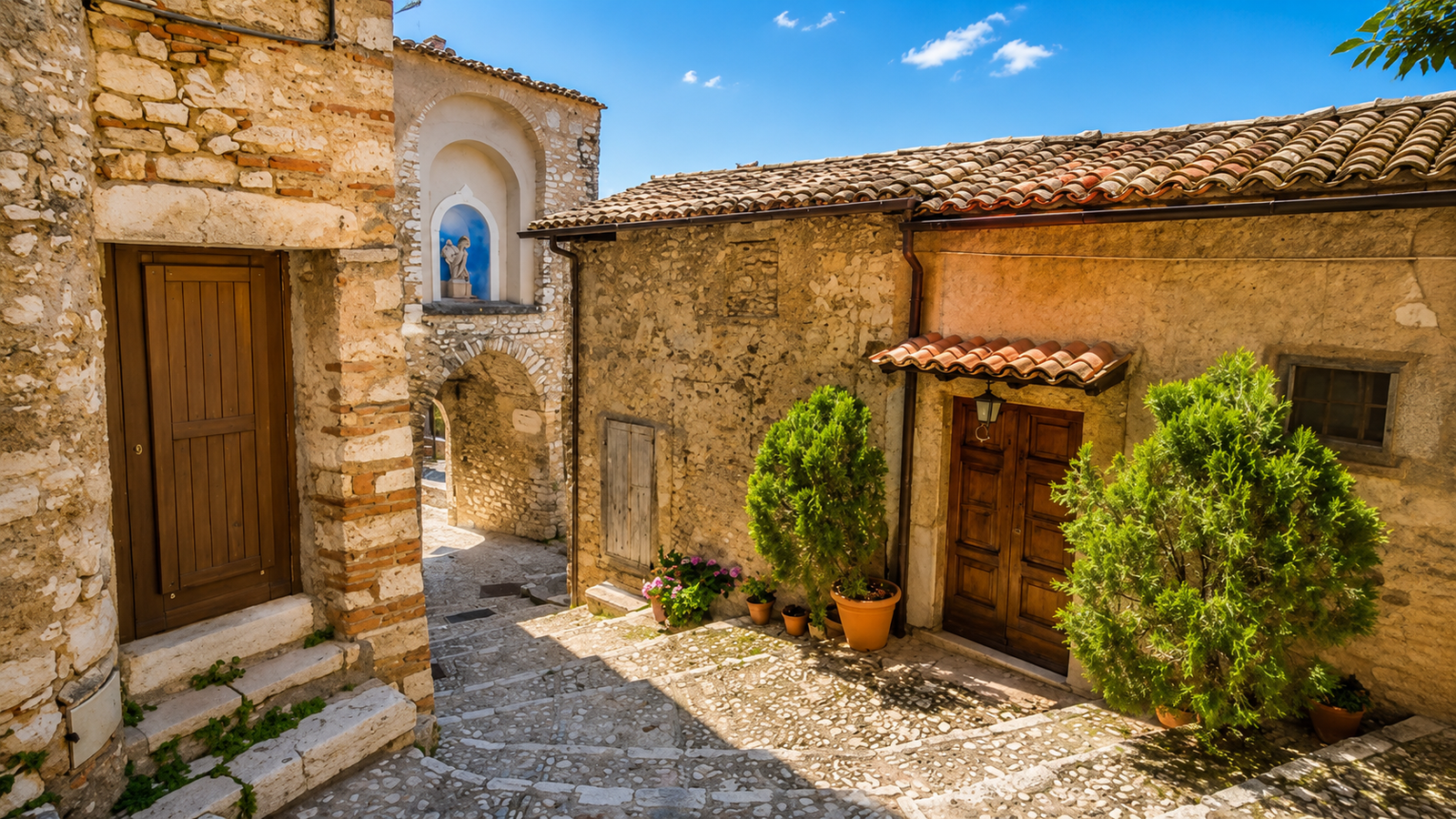 Borgo medievale di pietra e Porta Reatina a Labro