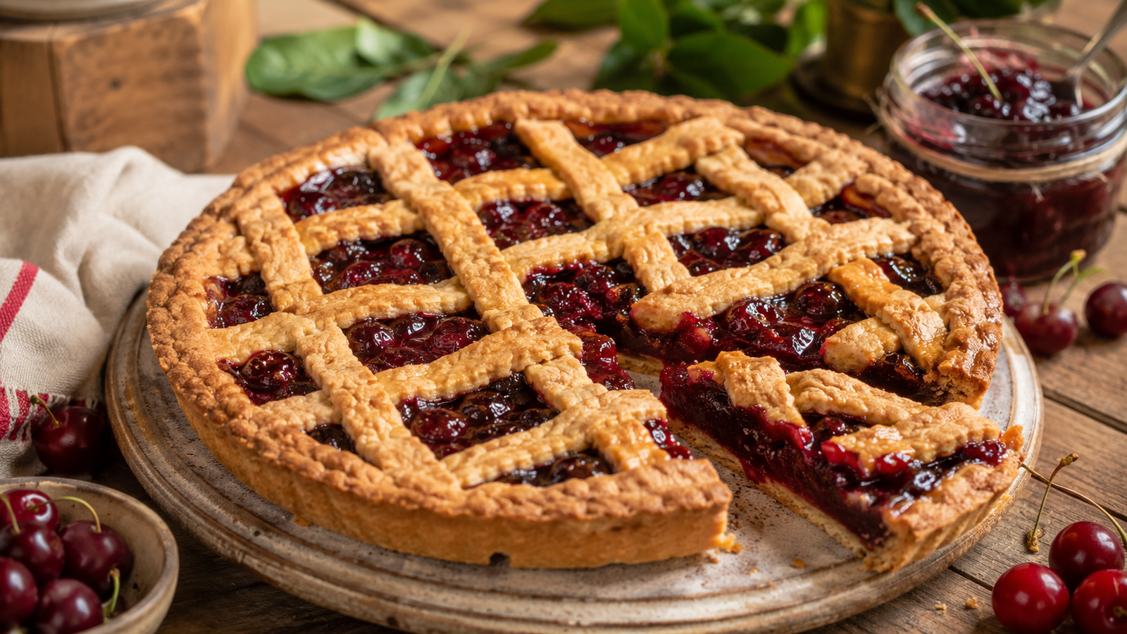 Sour cherry tart