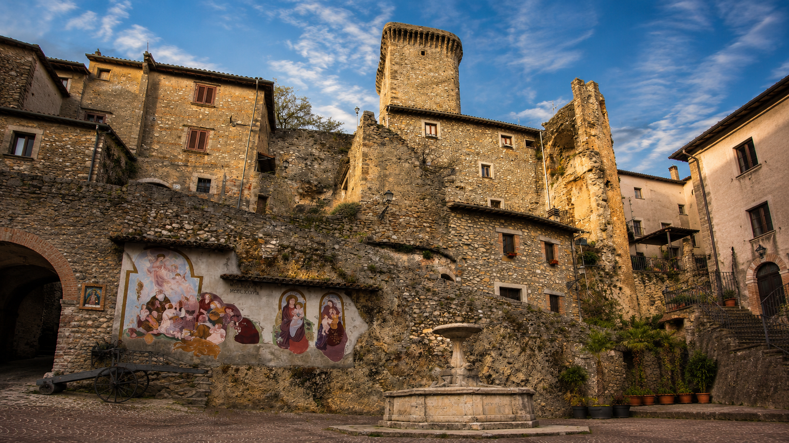 Panorama del borgo di Cantalice sulla Conca Reatina