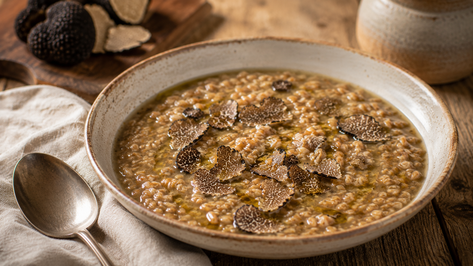 Zuppa di farro e tartufo