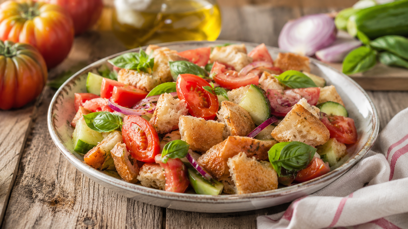 Panzanella di Poggio Catino con pane, pomodori e ingredienti freschi