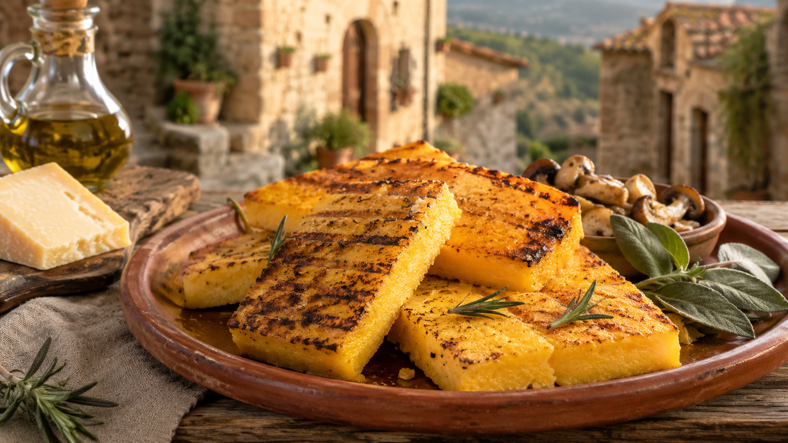Traditional Roccantica grilled polenta