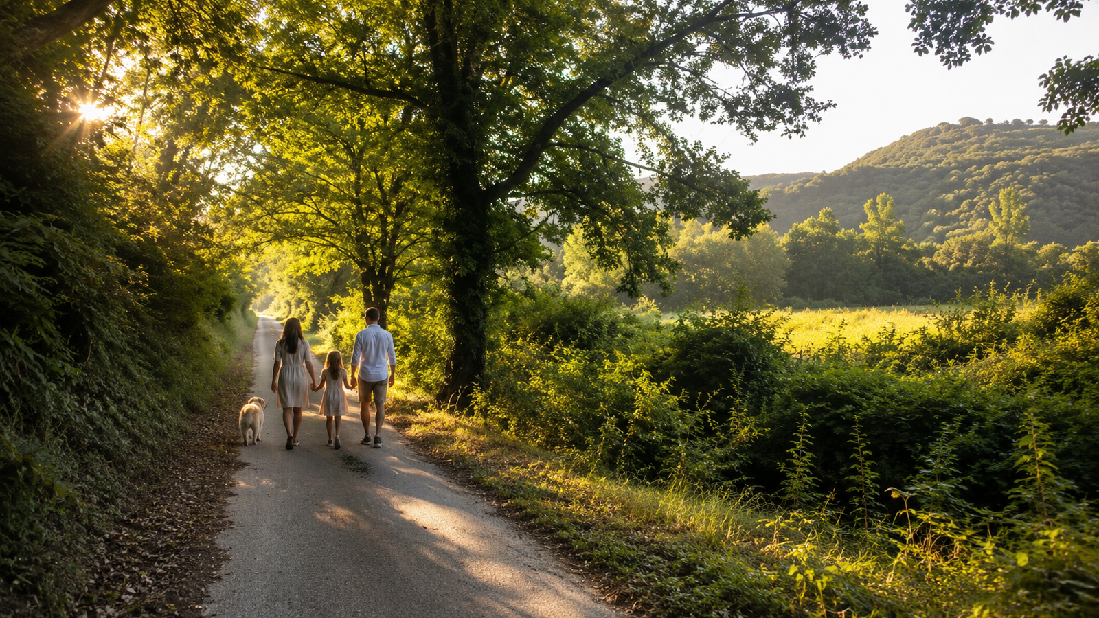 Passeggiata con cane nella natura della Valle Santa